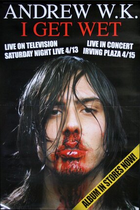 a poster of a man with blood on his face