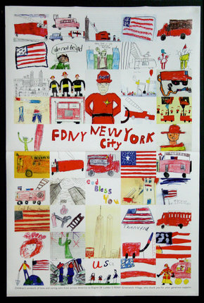 a collage of drawings of firefighters and firemen