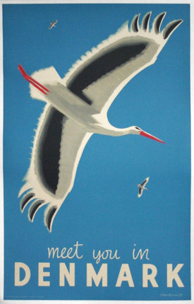 a poster with a bird flying in the sky