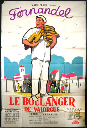 a poster of a man holding bananas