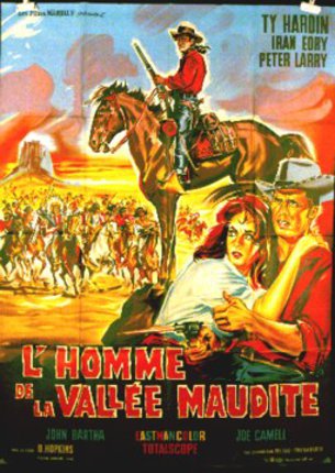 a movie poster with a man riding a horse