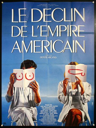 a movie poster of two people holding paper with drawn faces