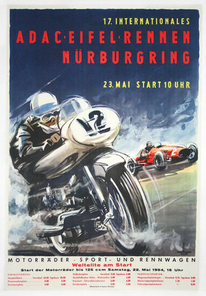 a poster of a man riding a motorcycle