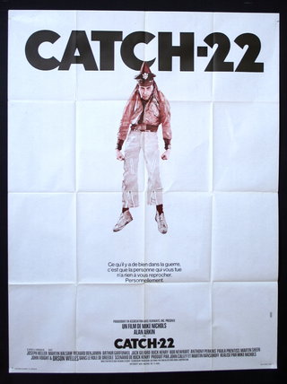 a poster of a man hanging from the film title