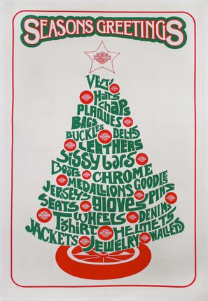 a poster with a christmas tree
