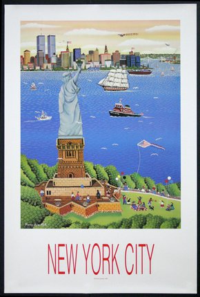 a poster of a statue of liberty