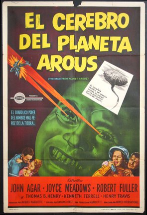 a movie poster with a green face and a green man with a green nose and a green stomach with a red and white text