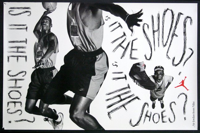 Nike - Air Jordans (Is it the shoes?) - Michael Jordan & Spike Lee | Vintage Poster | Chisholm Larsson Gallery