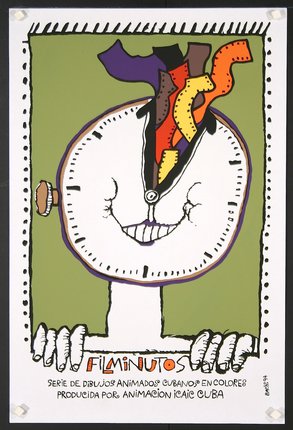a poster of a clock