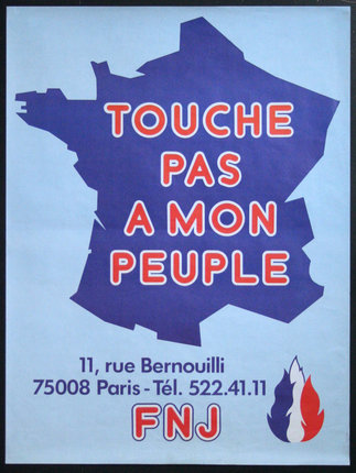 FNJ (Front National Jeunesse) - Touche Pas A Mon Peuple, Original Vintage  Poster