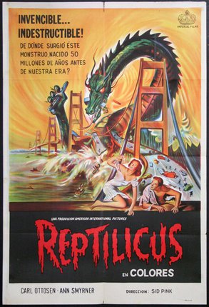 a movie poster with a dragon on the bridge