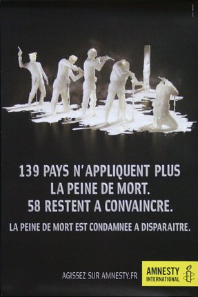 a poster with a group of people in white paint