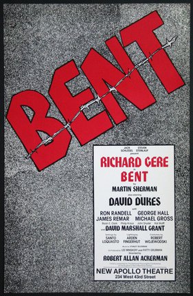 a movie poster with red letters and a barbed wire