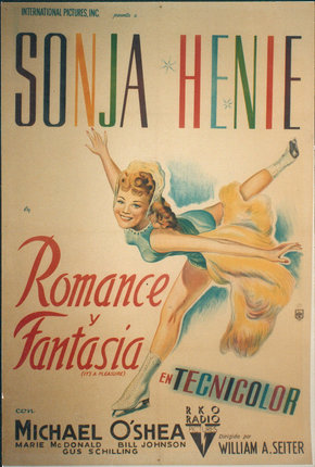 a poster with a woman in a dress