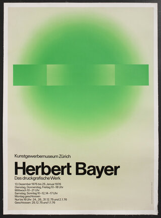 a poster with a green nebulous circular shape with a bar through it
