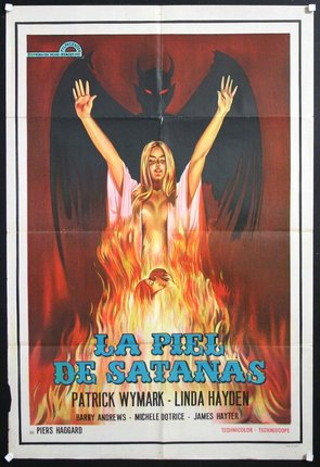 a poster of a woman and a man on fire