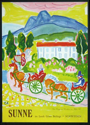 a painting of a horse drawn carriage