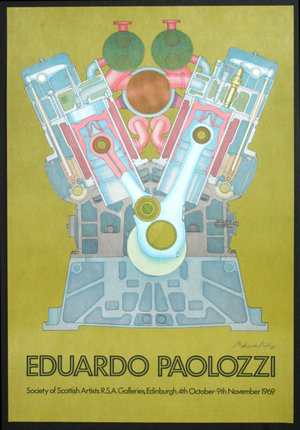 a poster of the inner-workings of an engine or machine