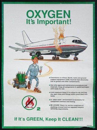 a poster with a man walking on the front of an airplane