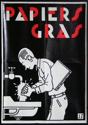 a poster with a man washing his hands