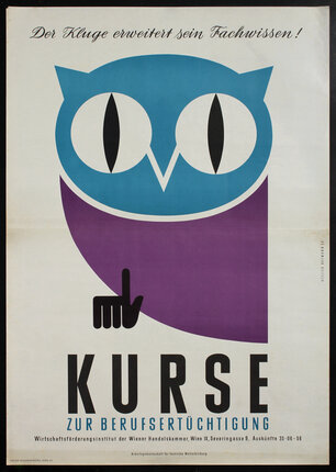 a poster with an abstract owl.