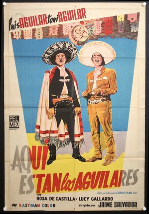 a poster of men wearing sombreros