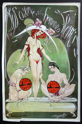 a poster of a woman in a hat