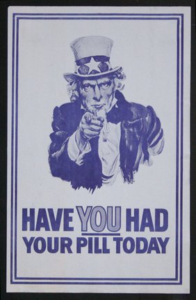 a poster with a man pointing at the camera