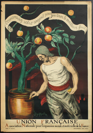 a man holding a pot of fruit