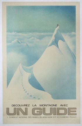 a poster of a mountain peak