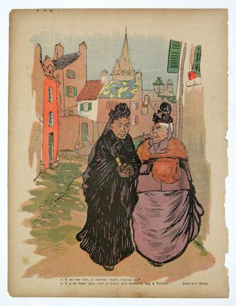 two women walking on a street