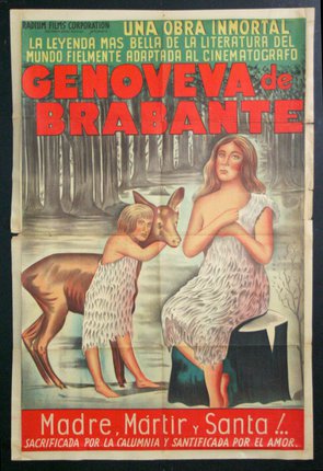 a poster of a woman and a deer