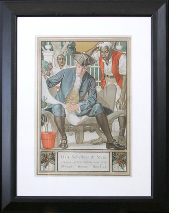 a framed picture of a man in a garment