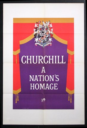 a purple and gold banner with white text