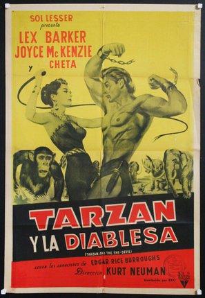 a movie poster with a man and woman fighting with a monkey