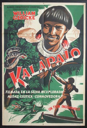 a poster of a man with a snake and a woman holding a sword