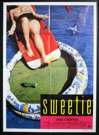 a poster of a woman on a float