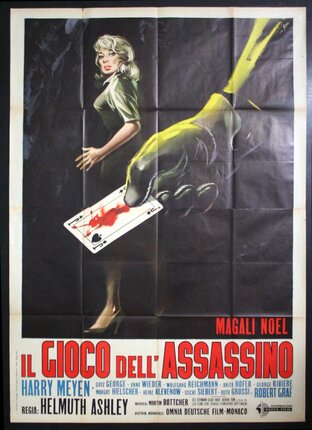 a movie poster of a woman holding a card