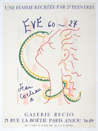 “Adam & Eve” by Jean Cocteau Poster 1989 Adam & Eve” by Jean Cocteau Poster 1989 Jean Cocteau - Eve