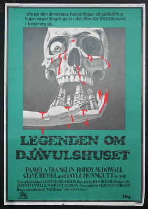 a poster with a skull and blood on it