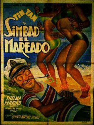 a poster of a man lying on the beach