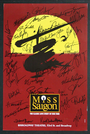 a poster with signatures on it