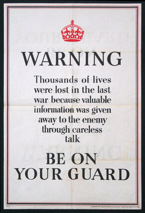 a warning sign with text