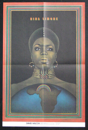 a poster of a woman with a map of africa
