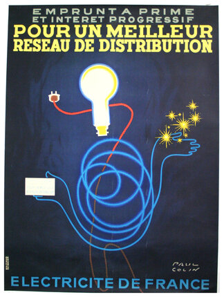 a poster with a light bulb and wires
