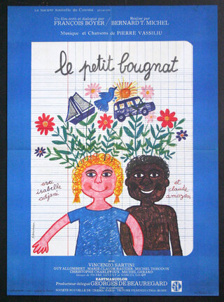 a poster of children and flowers