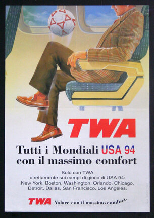 a poster of a man sitting in a chair