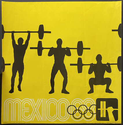 a poster of a group of people lifting weights
