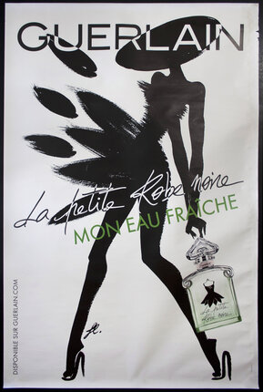 a poster of a woman with a hat and perfume