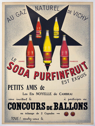 a poster of soda bottles